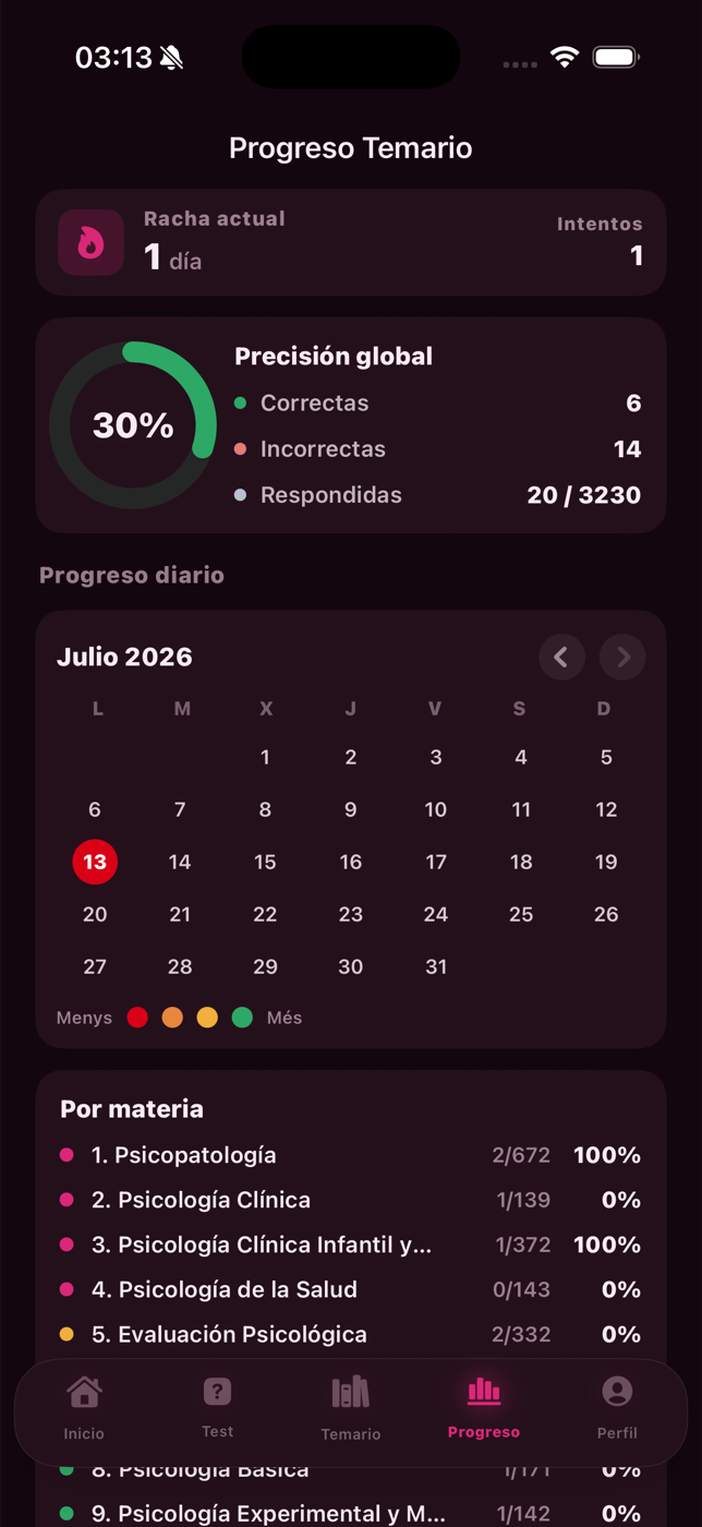 Progreso en modo oscuro
